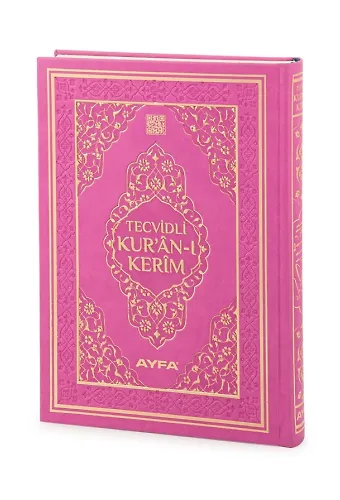 Tecvidli Kuranı Kerim Termo Deri Orta Boy Pembe Renkli