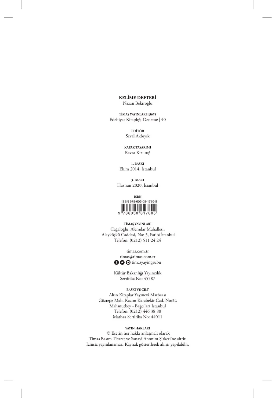 Kelime Defteri – Sayfa 1