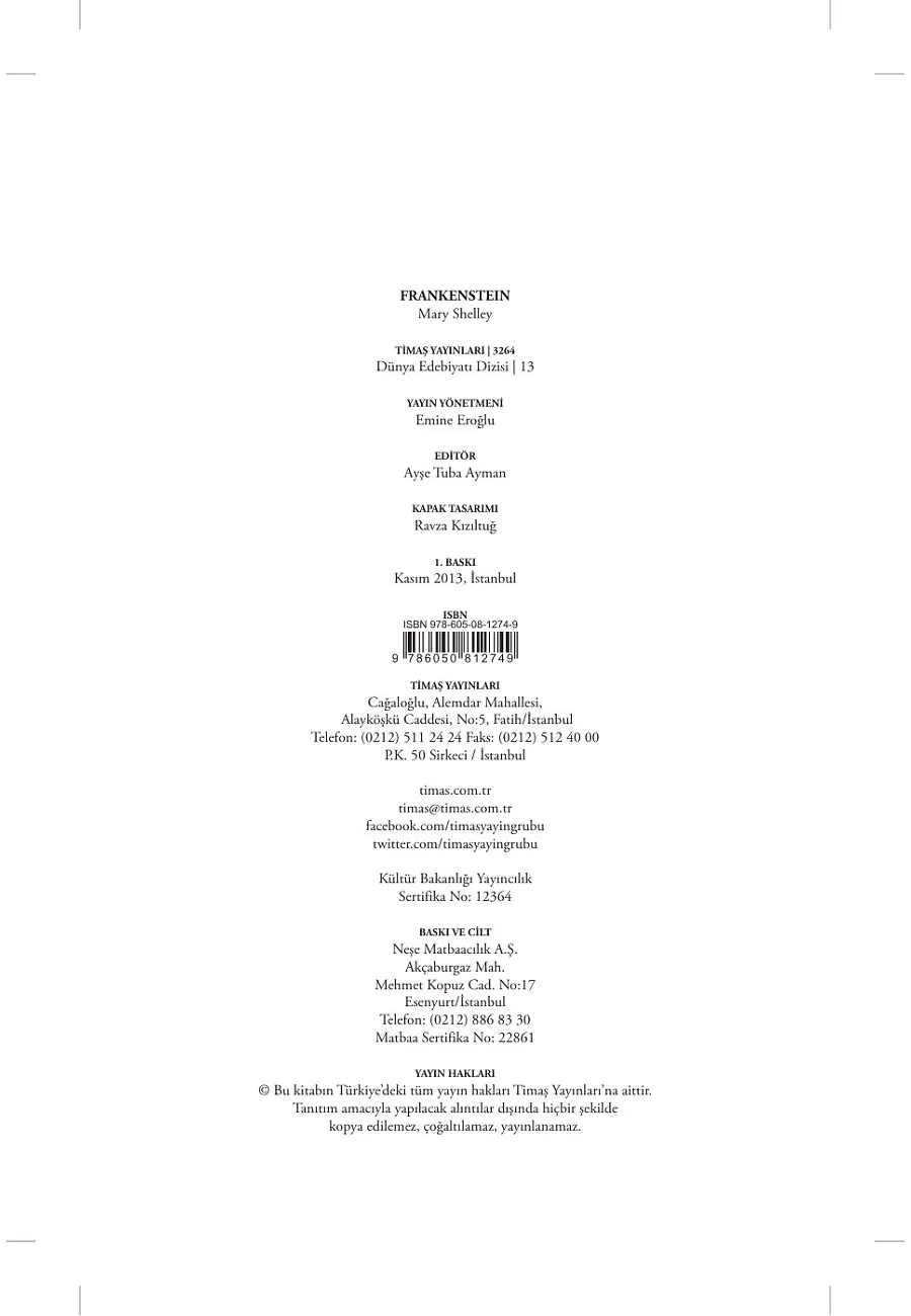 Frankenstein – Sayfa 1