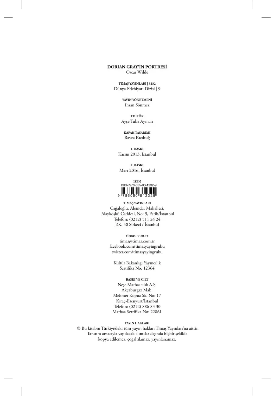 Dorian Gray'in Portresi – Sayfa 1