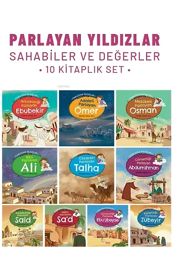 Parlayan Yıldızlar - Sahabiler Ve Değerler (10 Kitap Set)
