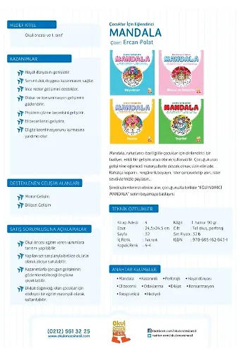 Çocuklar İçin Eğlendirici Mandala (4 Kitap)