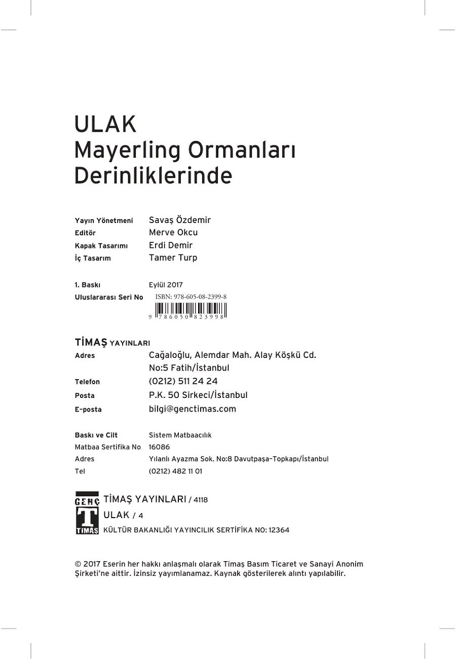 Ulak - Mayerling Ormanları Derinliklerinde – Sayfa 1