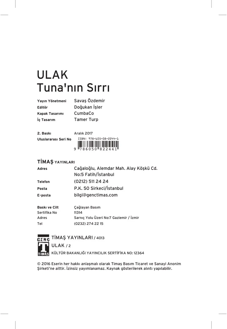 Ulak - Tuna'nın Sırrı – Sayfa 1