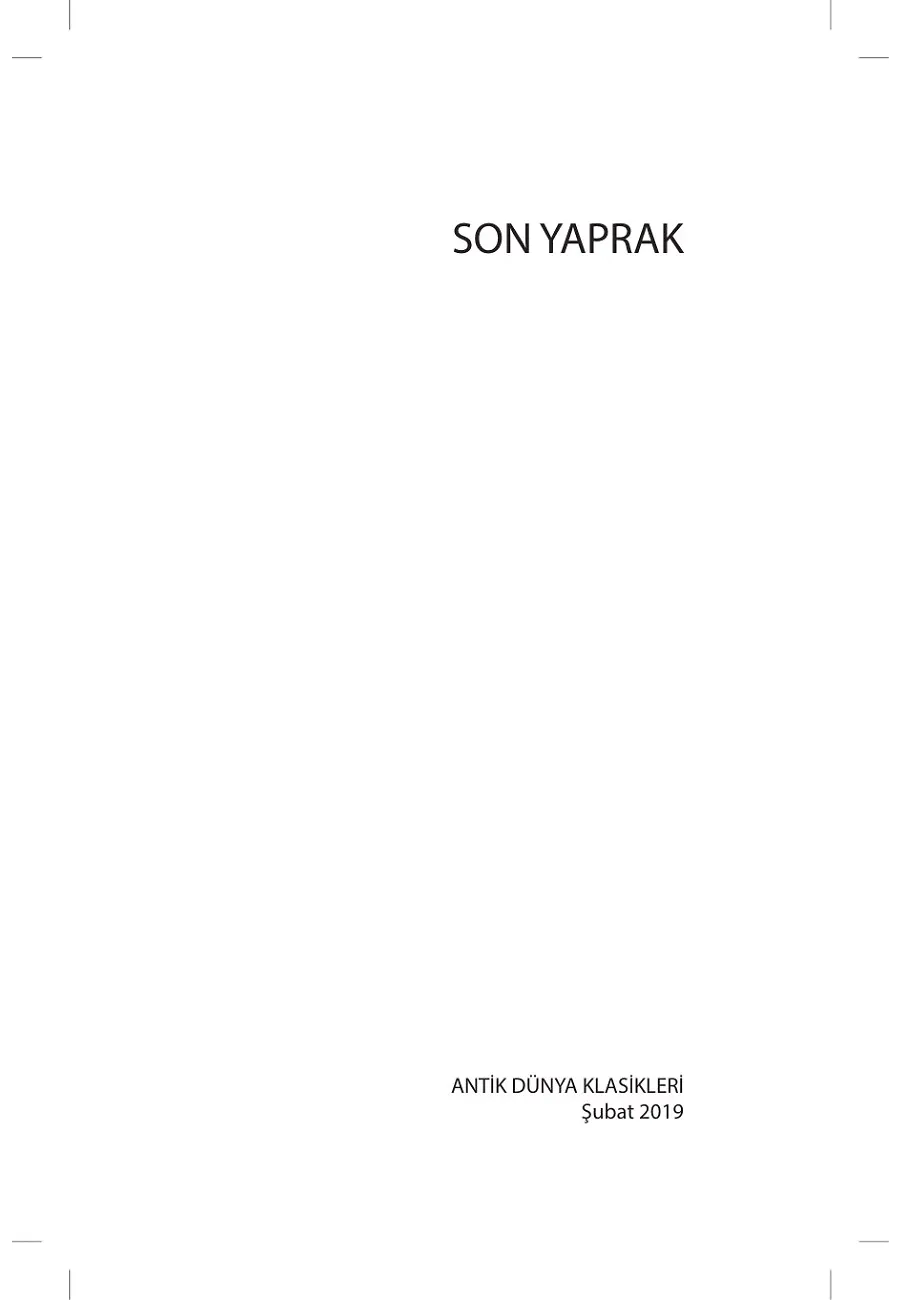 Son Yaprak – Sayfa 1