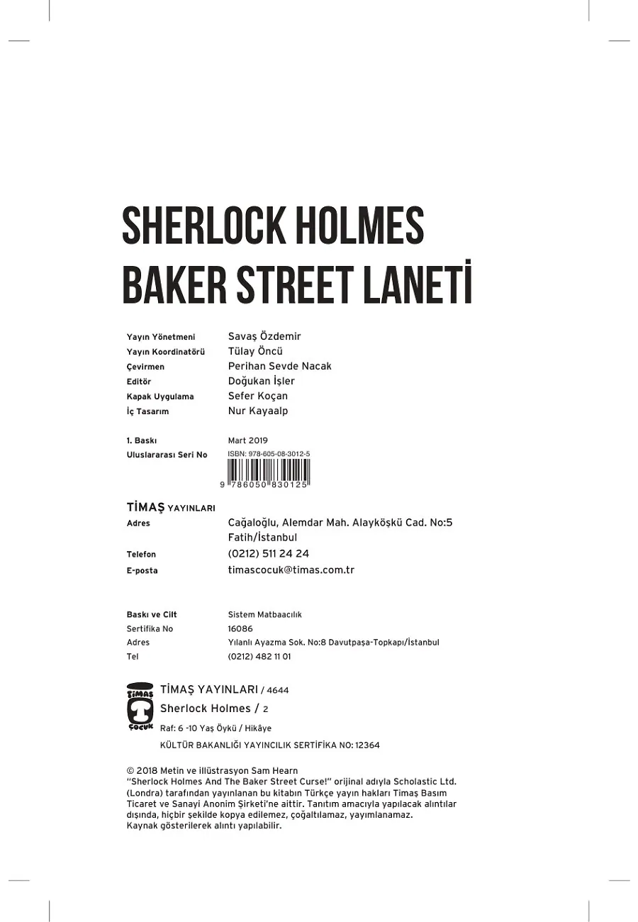 Sherlock Holmes - Baker Street Laneti (Ciltli) – Sayfa 1