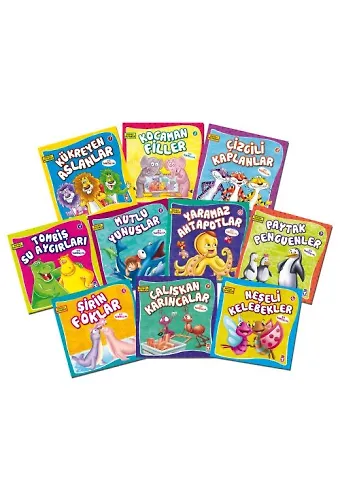Sevimli Hayvanlar Set - (10 Kitap)