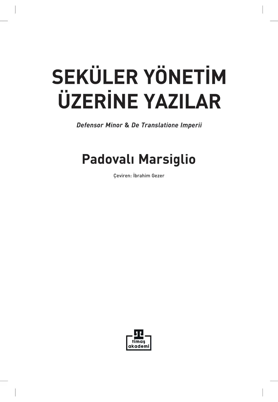 Seküler Yönetim Üzerine Yazılar – Sayfa 1