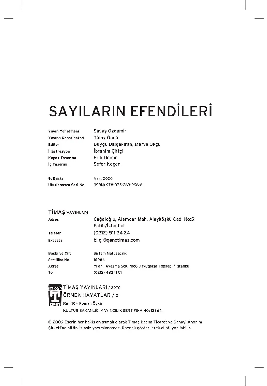 Sayıların Efendileri Matematikçiler - Örnek Hayatlar – Sayfa 1