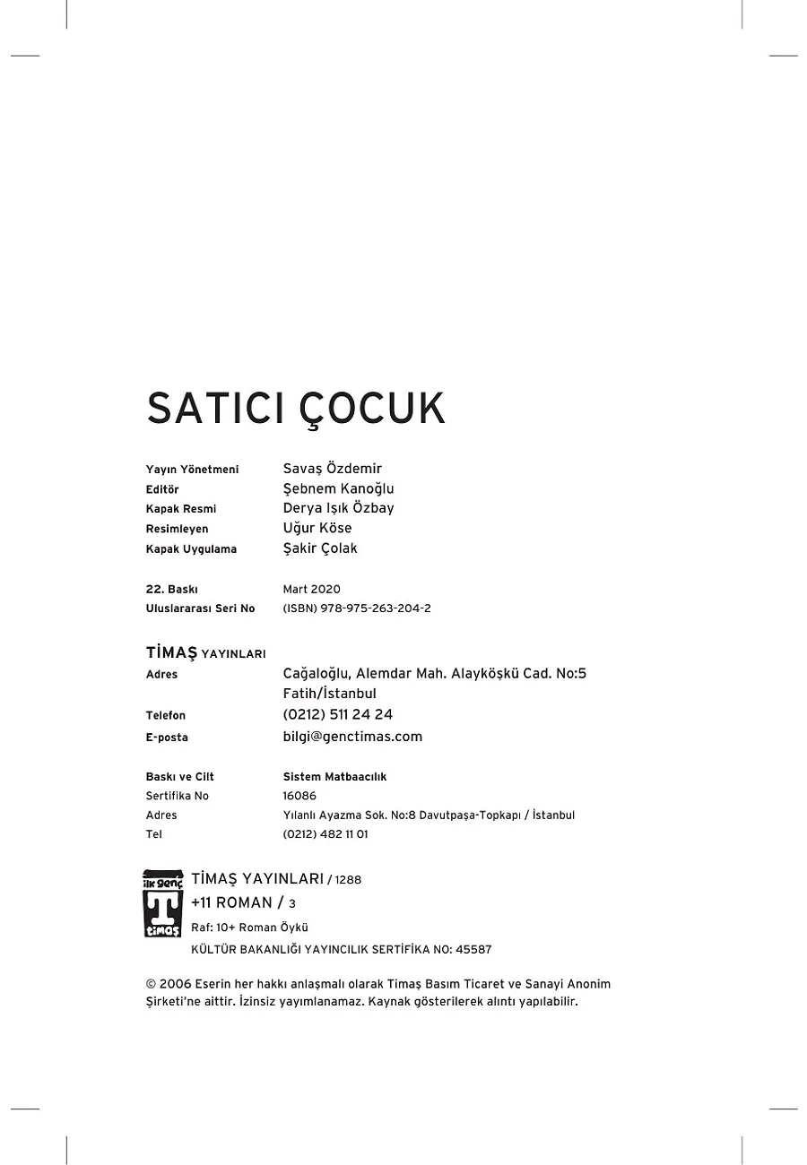 Satıcı Çocuk – Sayfa 1