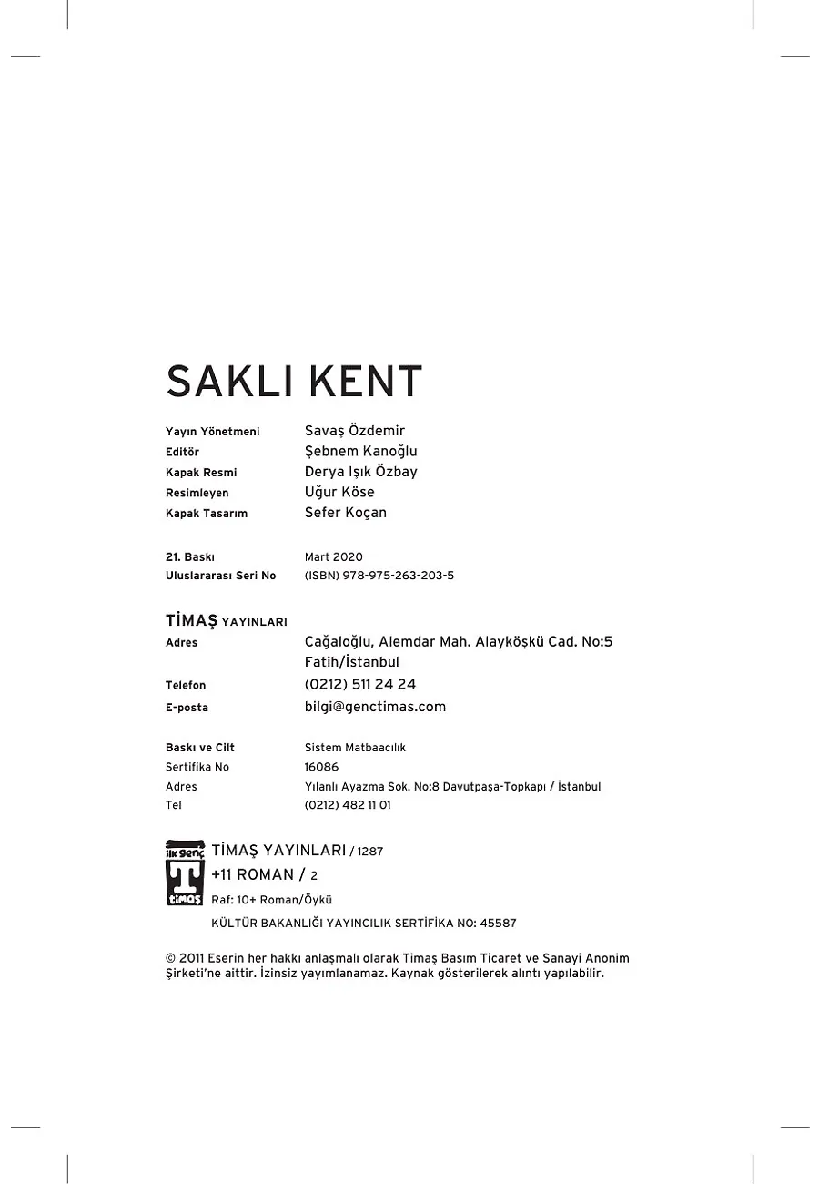 Saklı Kent – Sayfa 1