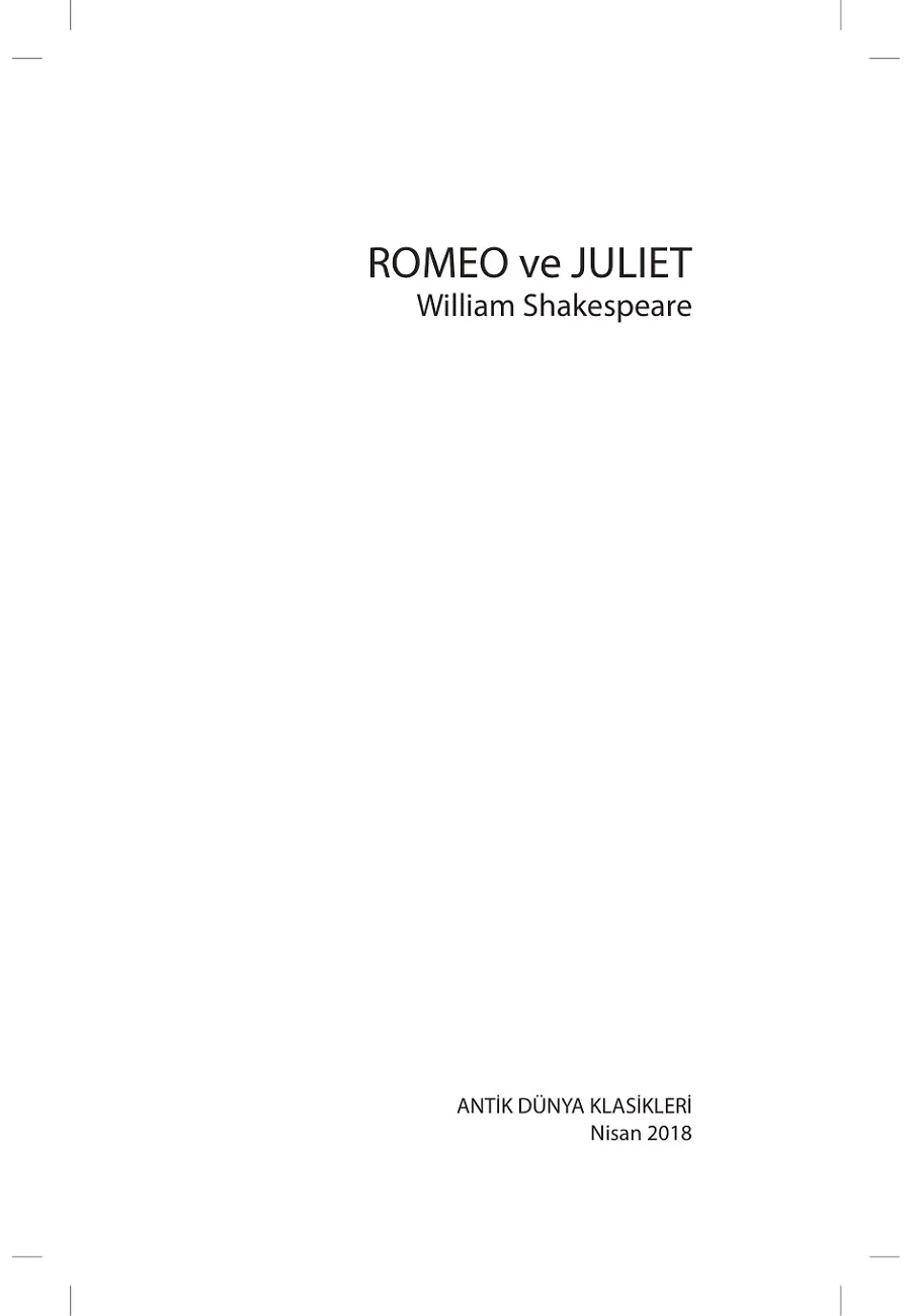 Romeo Ve Juliet – Sayfa 1