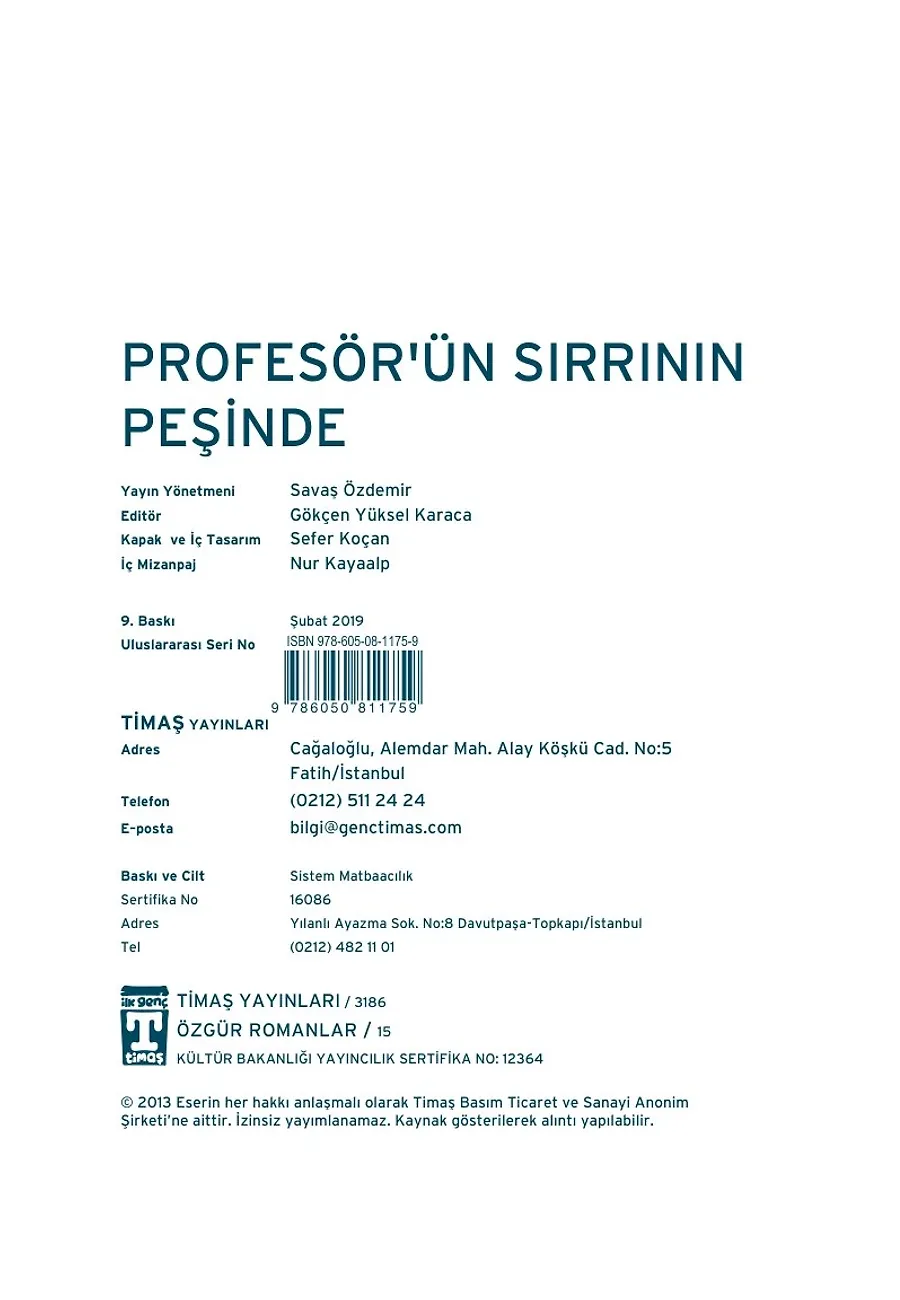 Profesör'ün Sırrının Peşinde - İstanbul Dedektifleri – Sayfa 1