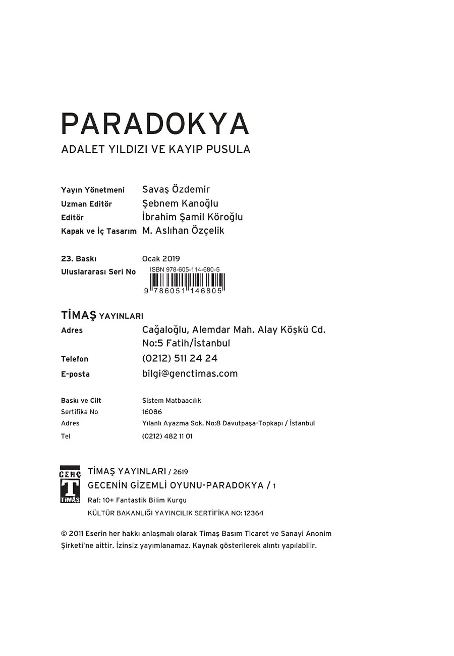 Paradokya - Adalet Yıldızı Ve Kayıp Pusula 1 – Sayfa 1