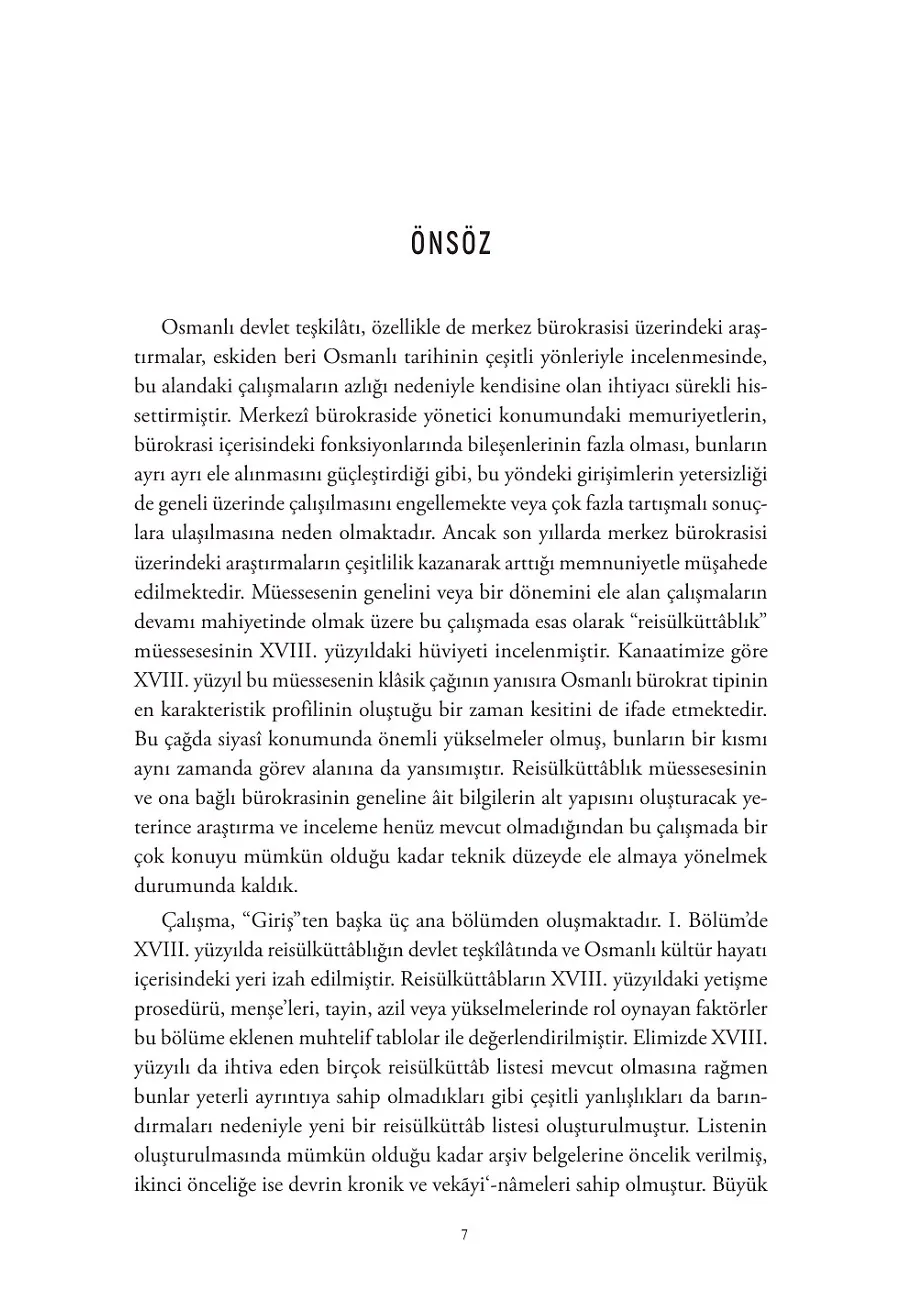Osmanlı Devlet Teşkilatında Reisülküttablık (Xvııı. Yüzyıl) – Sayfa 1