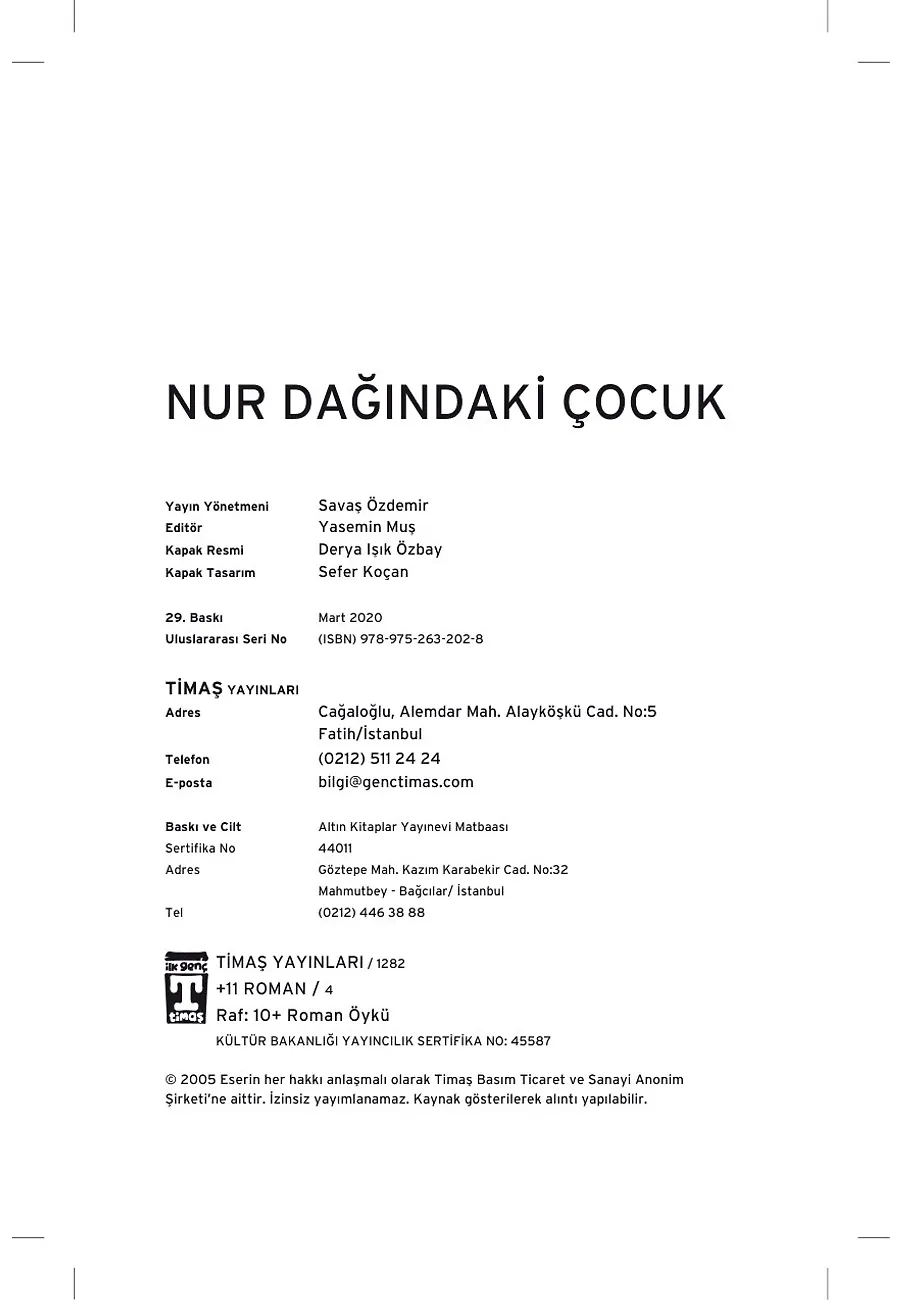 Nur Dağındaki Çocuk – Sayfa 1