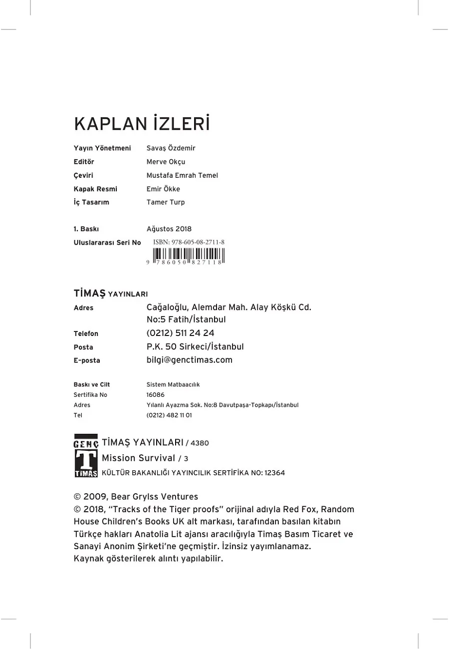Mission Survival - Kaplan İzleri – Sayfa 1