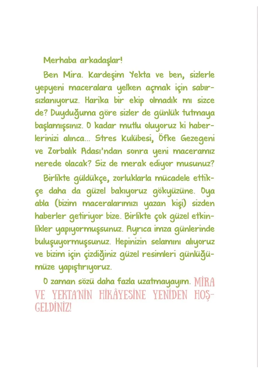 Mira Ve Yekta Zorbalık Adasında Mücadele - Duygu Günlüğüm – Sayfa 1