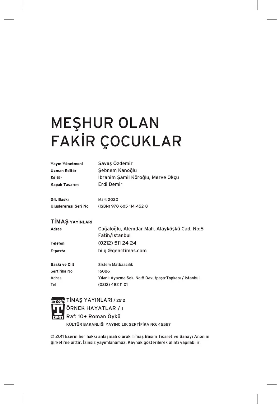 Meşhur Olan Fakir Çocuklar - Örnek Hayatlar – Sayfa 1