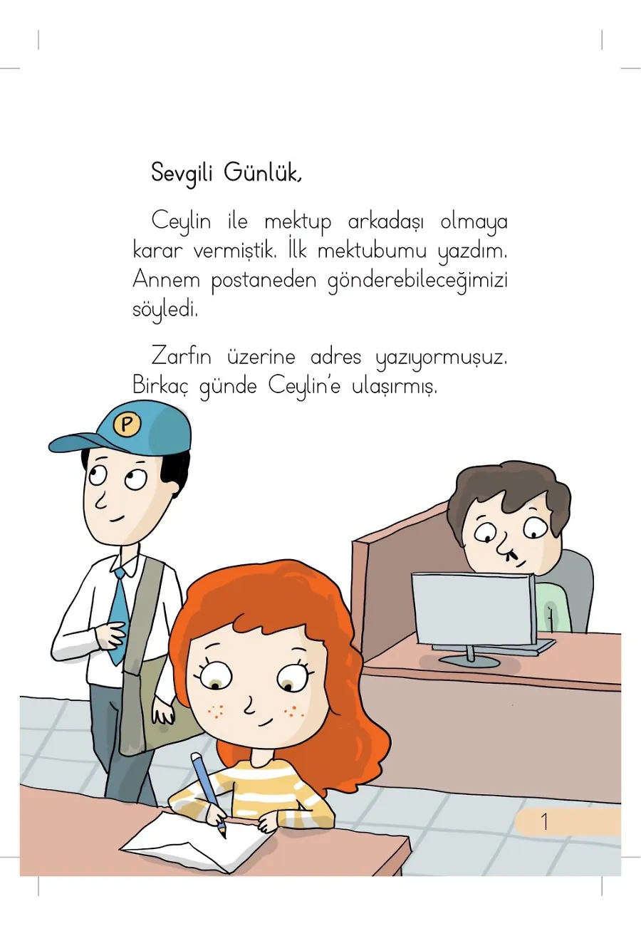 Mektup Arkadaşımı Buldum! - Günlük Güneşlik Hikayeler - 1. Sınıf Hikaye Seti – Sayfa 1