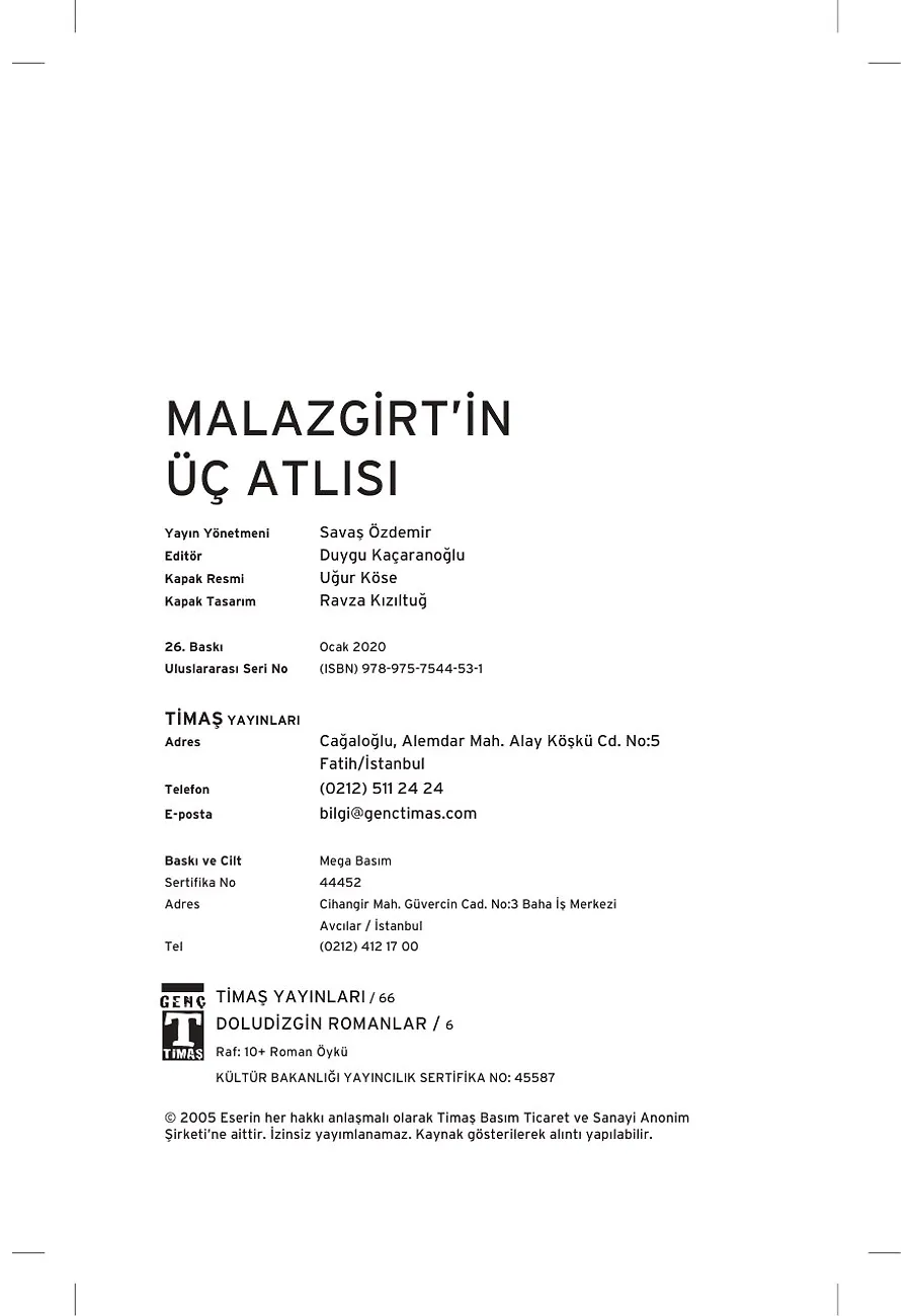 Malazgirt'in Üç Atlısı – Sayfa 1