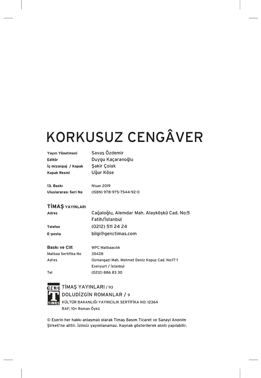 Korkusuz Cengaver – Sayfa 1