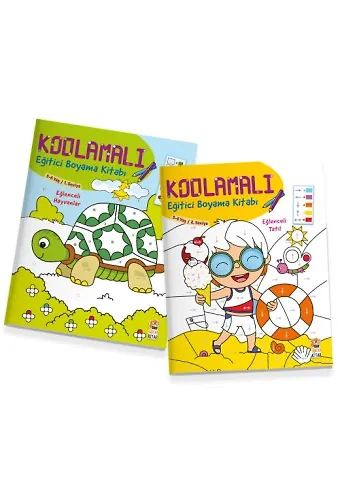 Kodlamalı Eğitici Boyama Seti (5-6 Yaş - 2 Kitap)