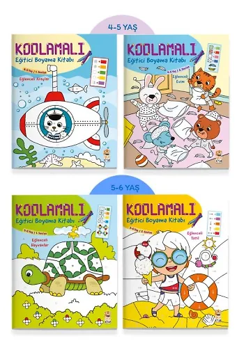 Kodlamalı Eğitici Boyama Seti (4 Kitap)