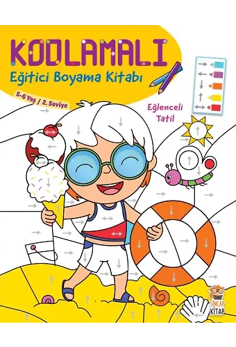 Kodlamalı Eğitici Boyama Kitabı - Eğlenceli Tatil