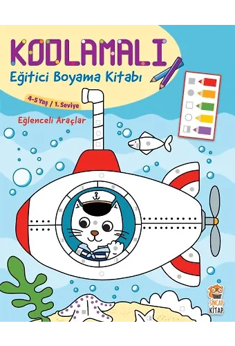 Kodlamalı Eğitici Boyama Kitabı - Eğlenceli Araçlar