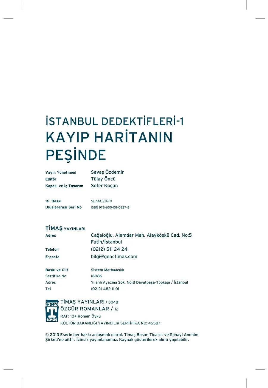 Kayıp Haritanın Peşinde - İstanbul Dedektifleri – Sayfa 1