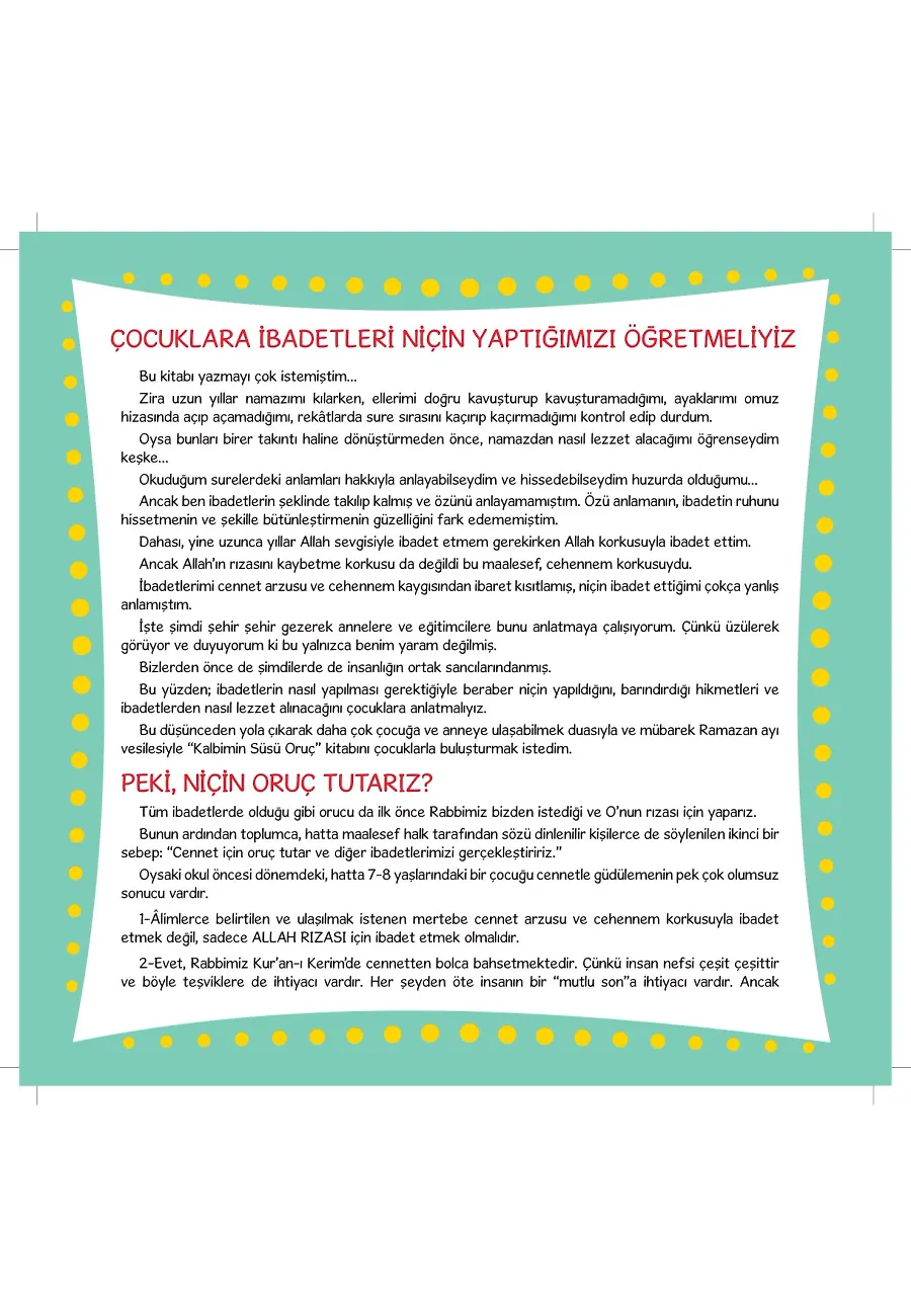 Kalbimin Süsü Oruç - Niçin Oruç Tutarız? – Sayfa 1
