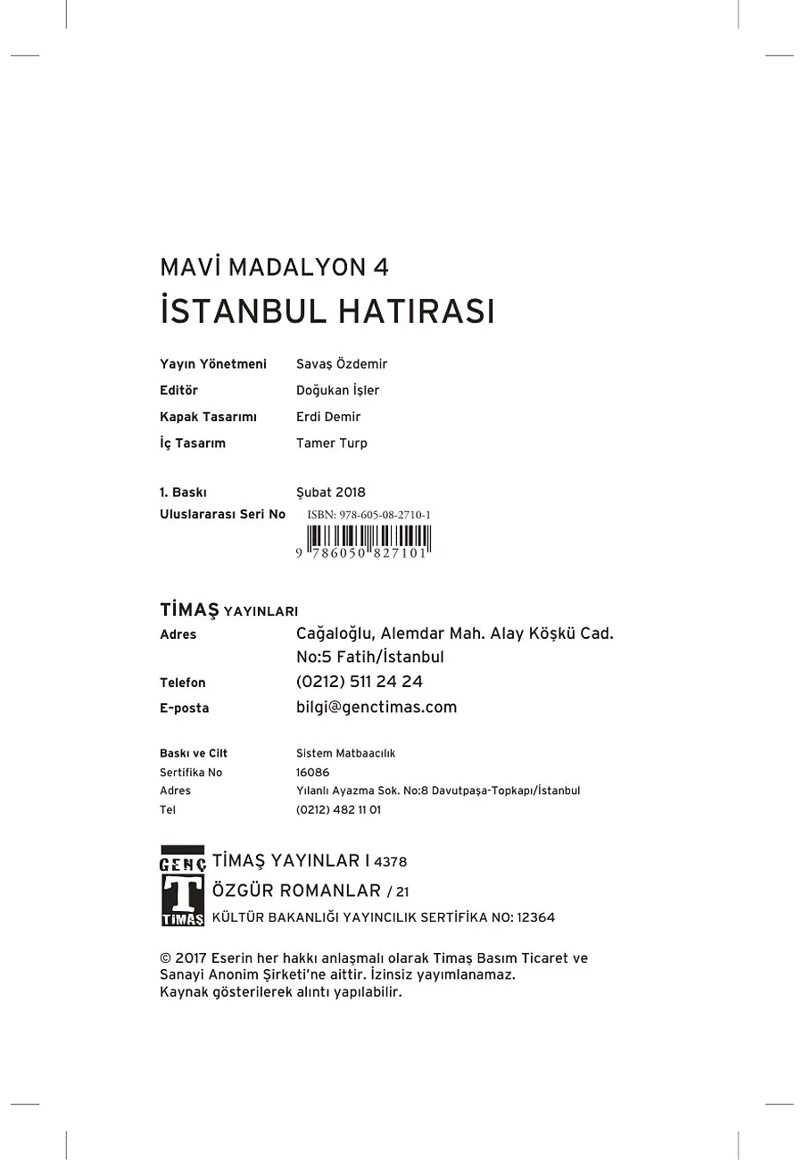 İstanbul Hatırası - Mavi Madalyon 4 – Sayfa 1