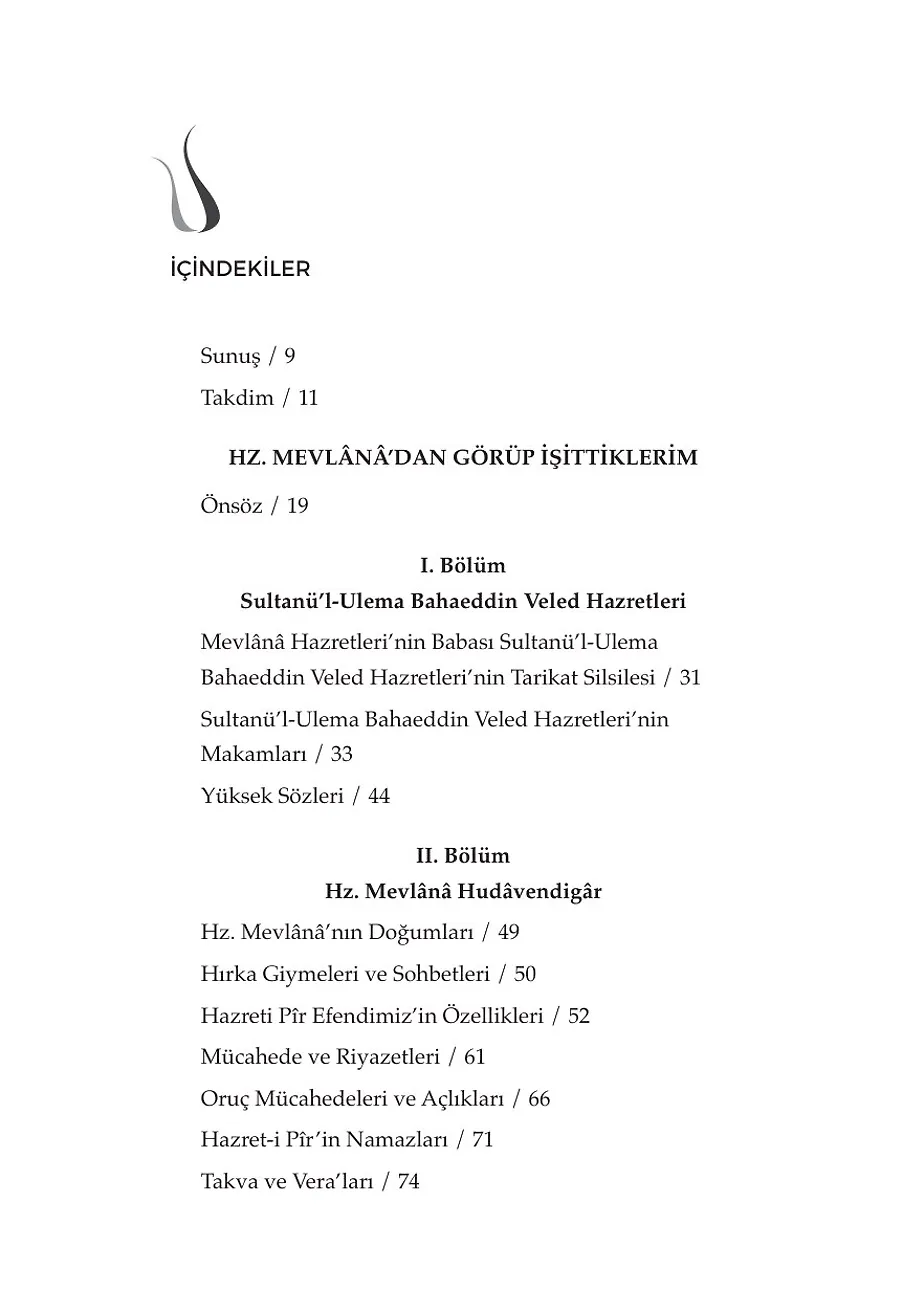 Hz. Mevlana'dan Görüp İşittiklerim – Sayfa 1