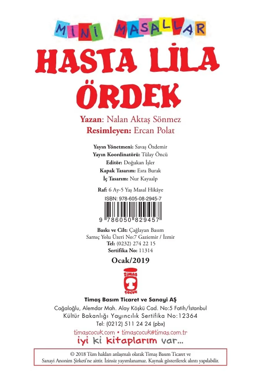 Hasta Lila Ördek - Mini Masallar 4 (37) – Sayfa 1