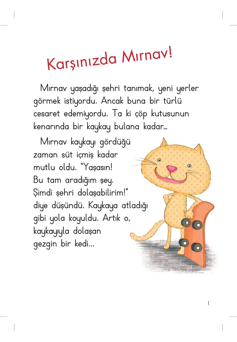 Gezgin Kedi Mırnav Okulda - Mırnav İlk Okuma Kitaplarım – Sayfa 1