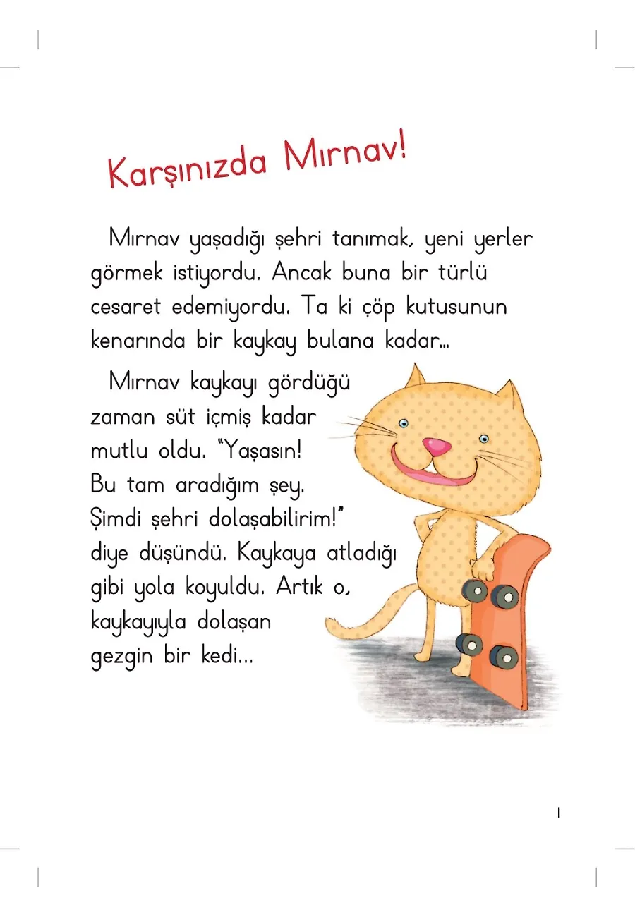 Gezgin Kedi Mırnav Çiftlikte - Mırnav İlk Okuma Kitaplarım – Sayfa 1