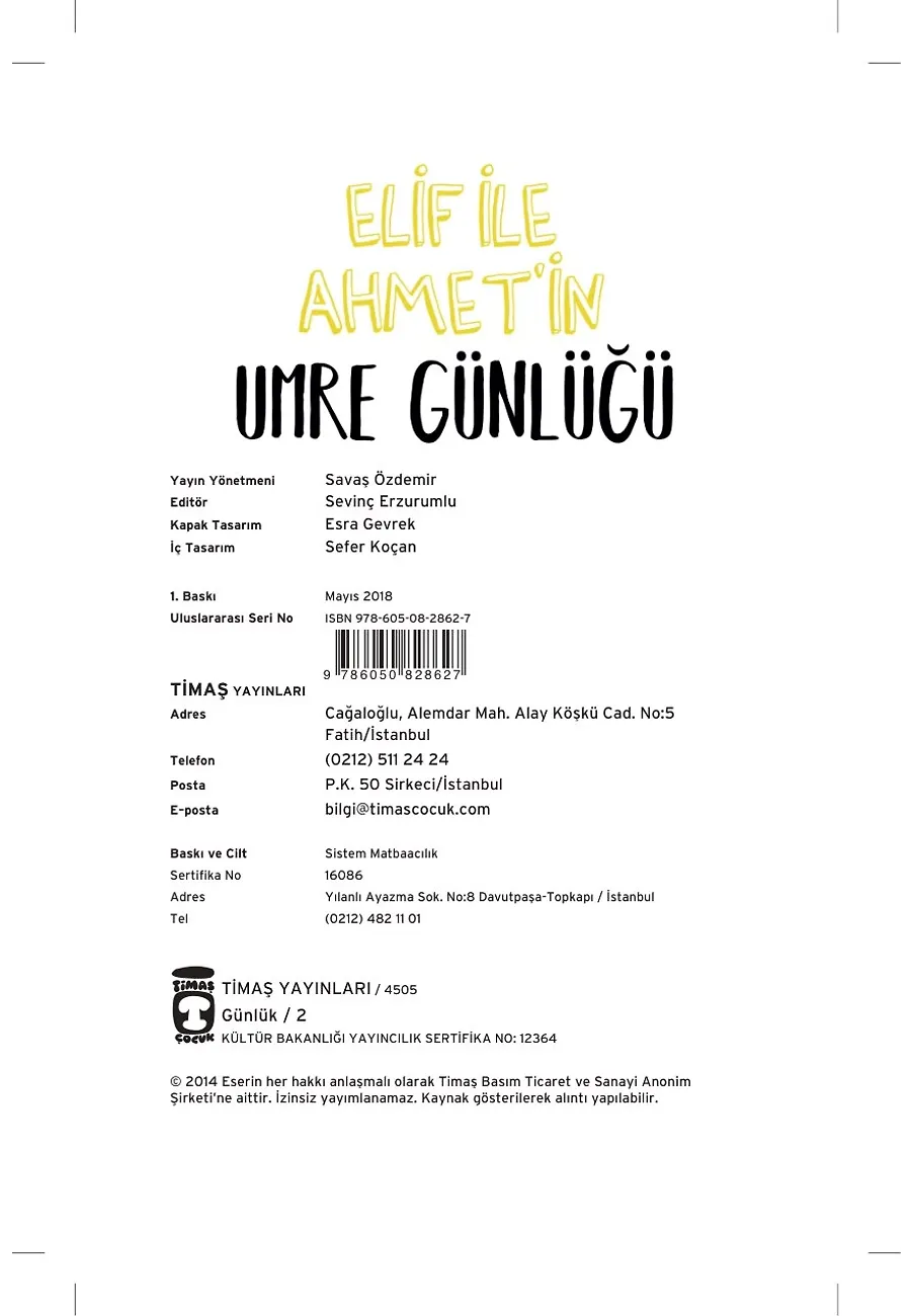 Elif İle Ahmet'in Umre Günlüğü – Sayfa 1