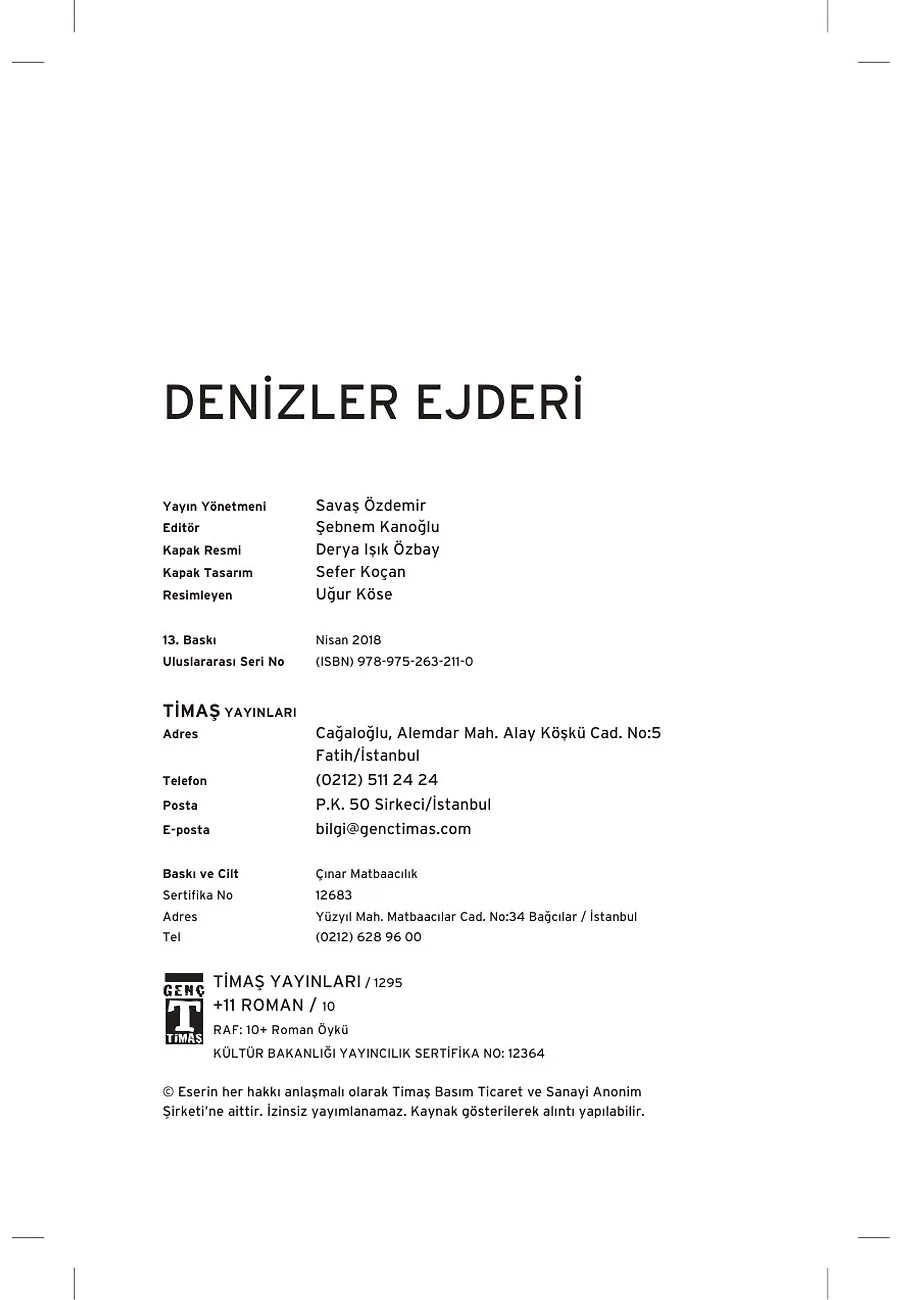 Denizler Ejderi – Sayfa 1