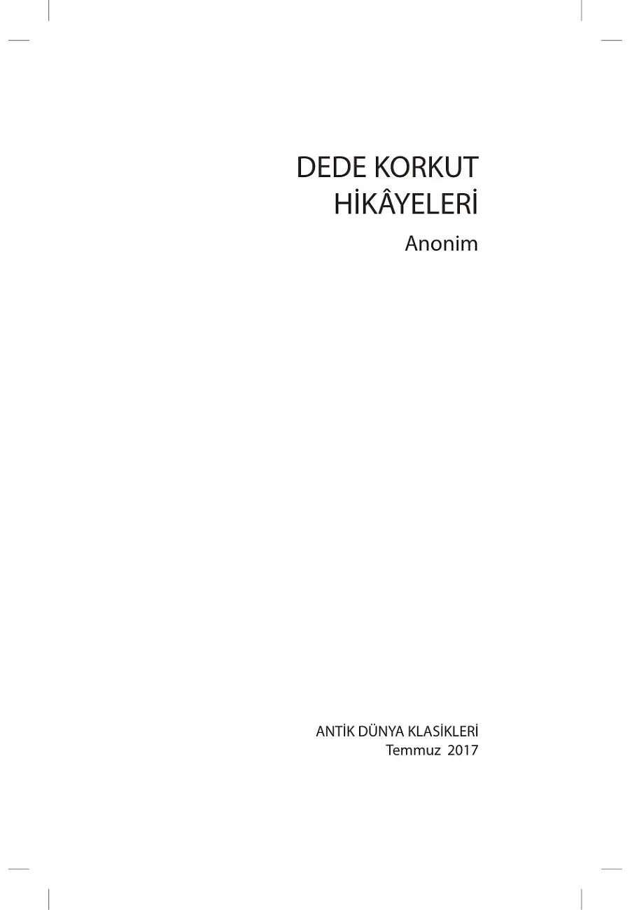 Dede Korkut Hikayeleri – Sayfa 1