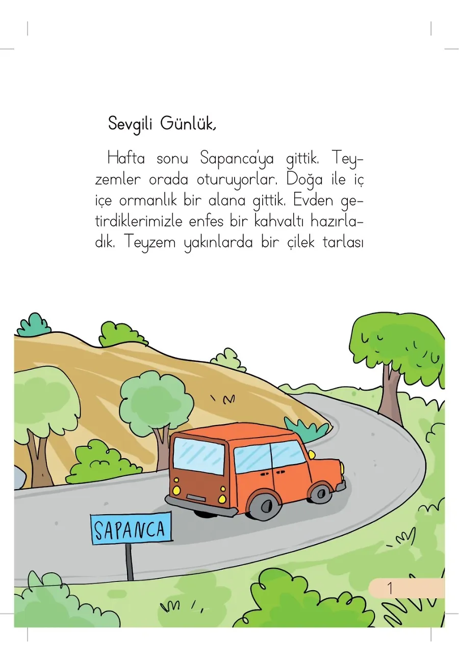 Çilek Tarlası İle Çıkarma İşlemi - Günlük Güneşlik Hikayeler - 1. Sınıf Hikaye Seti – Sayfa 1