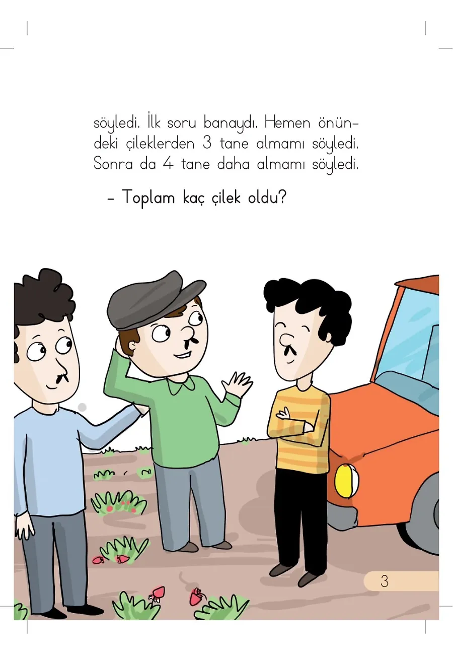 Çilek Tarlası İle Çıkarma İşlemi - Günlük Güneşlik Hikayeler - 1. Sınıf Hikaye Seti – Sayfa 3