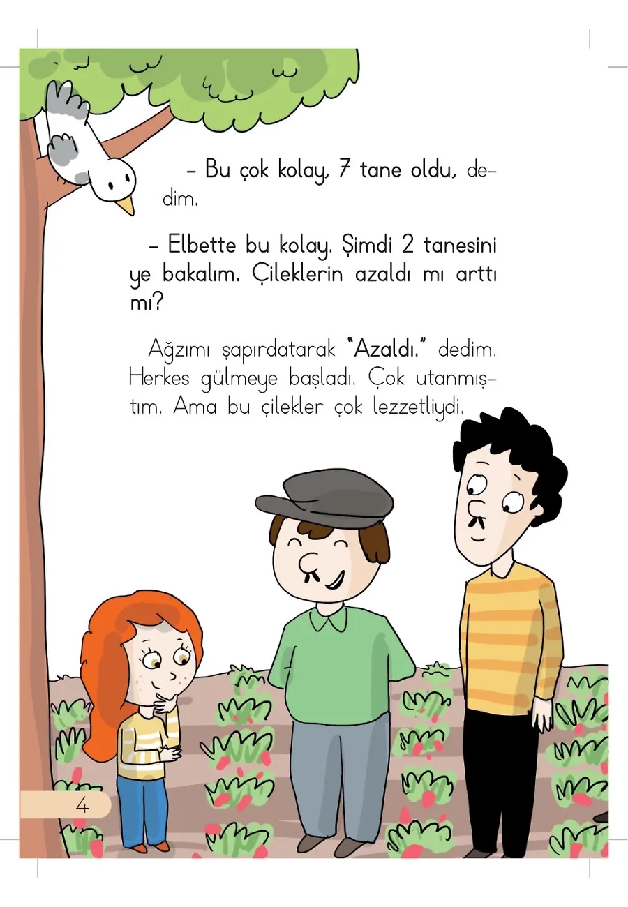 Çilek Tarlası İle Çıkarma İşlemi - Günlük Güneşlik Hikayeler - 1. Sınıf Hikaye Seti – Sayfa 4