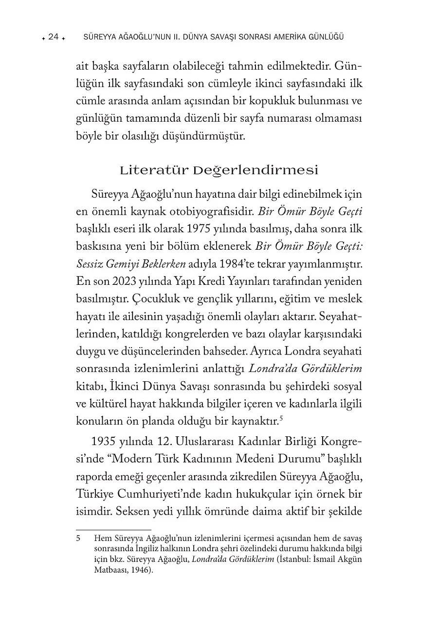 Cumhuriyet'in İlk Kadın Avukatı: Süreyya Ağaoğlu'nun Iı. Dünya Savaşı Sonrası Amerika Seyahati – Sayfa 5