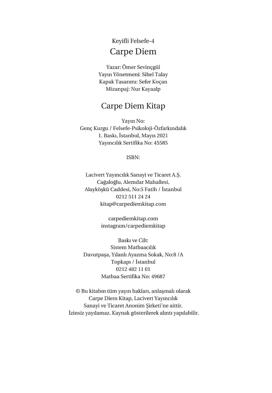 Carpe Diem (Keyifli Felsefe) – Sayfa 2