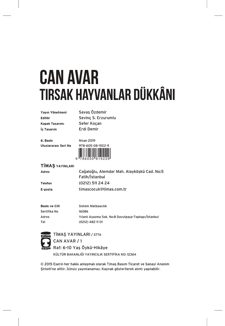 Can Avar - Tırsak Hayvanlar Dükkanı (Ciltli) – Sayfa 2