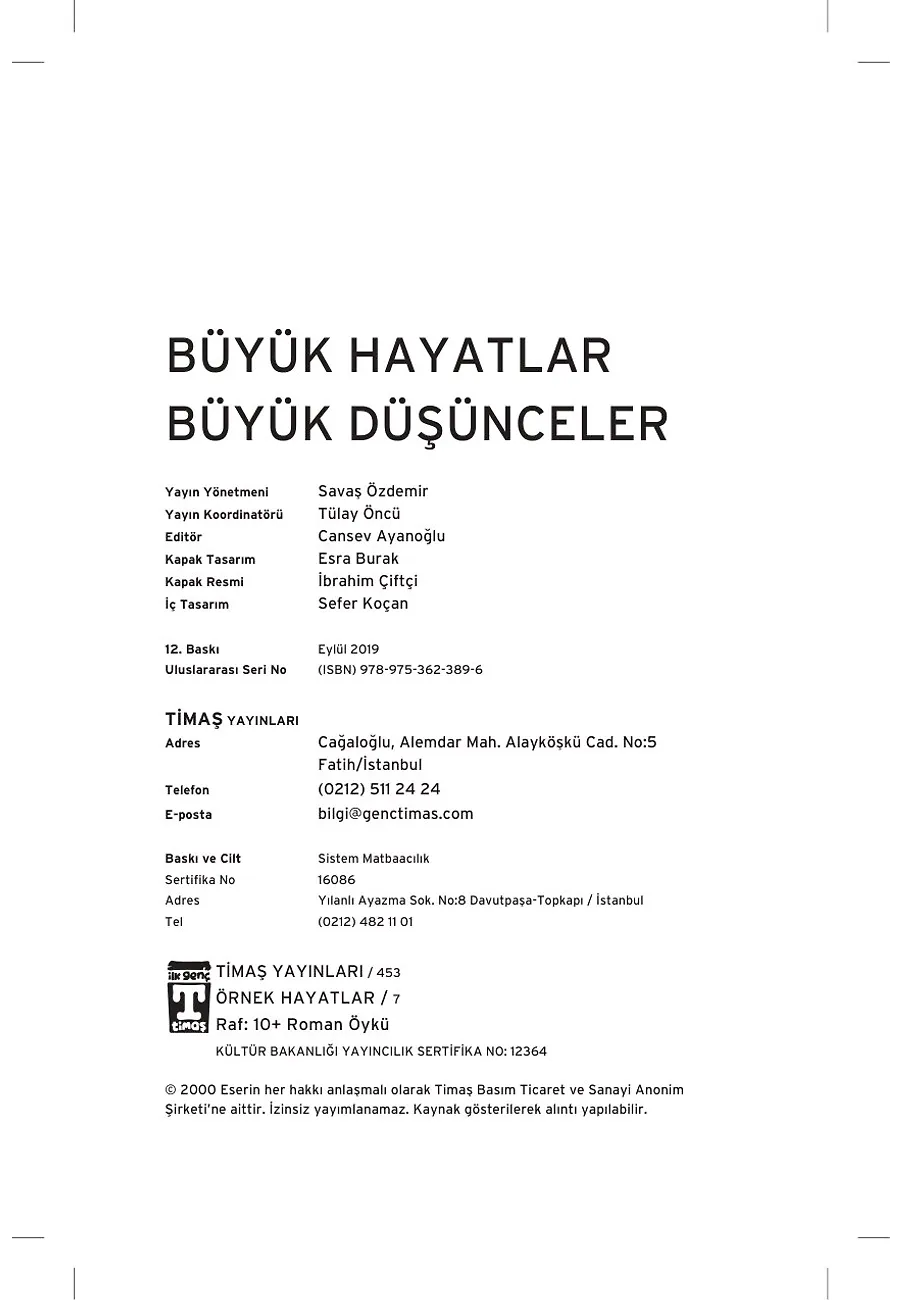 Büyük Hayatlar Büyük Düşünceler - Örnek Hayatlar – Sayfa 1