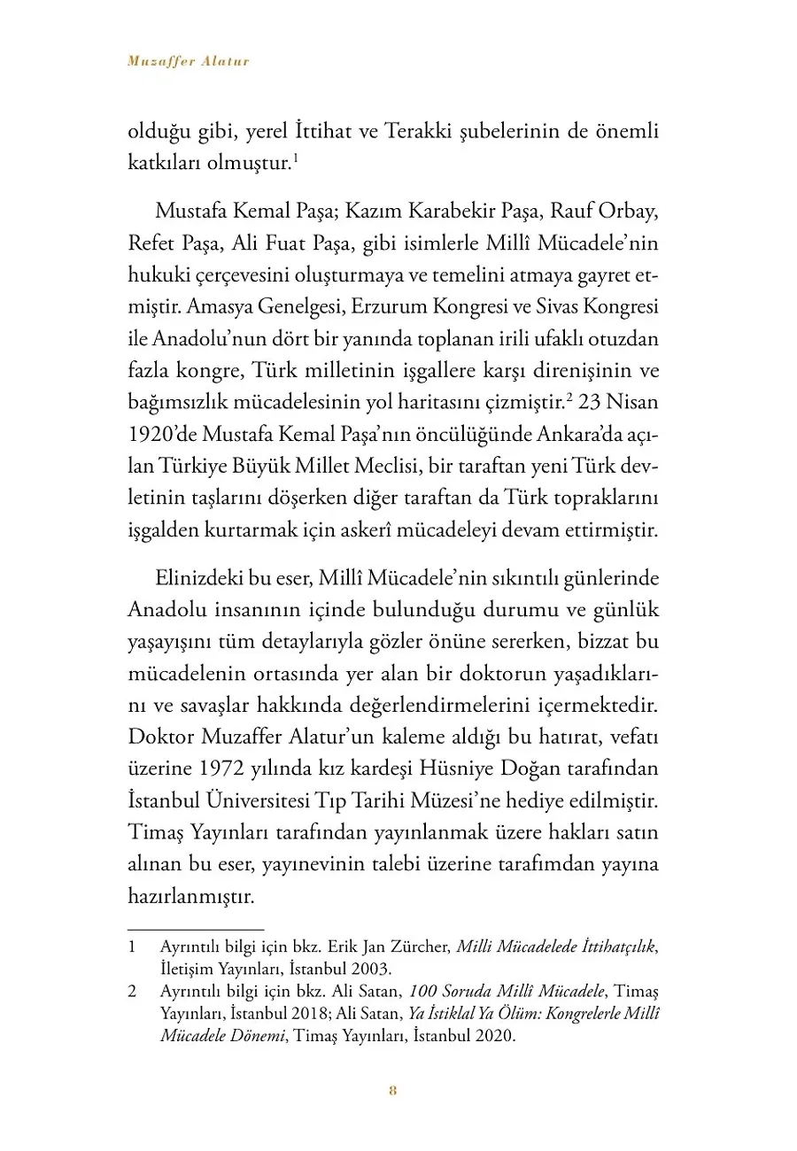 Bir Doktorun Kurtuluş Savaşı Hatıraları – Sayfa 1
