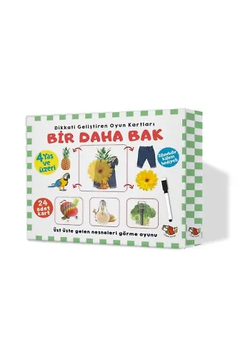 Bir Daha Bak (4 Yaş Ve Üzeri Dikkat Geliştirme Oyun Kartları - Silinebilir Kalem Hediyeli)
