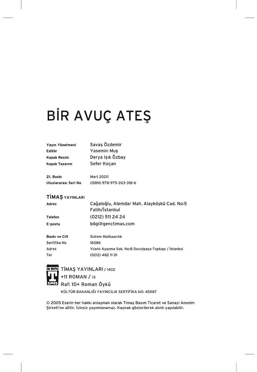 Bir Avuç Ateş – Sayfa 1
